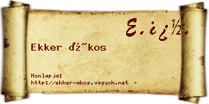 Ekker Ákos névjegykártya